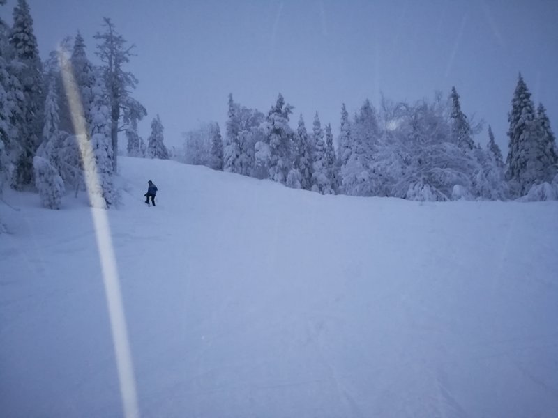 Die äußerste Abfahrt des Skigebietes