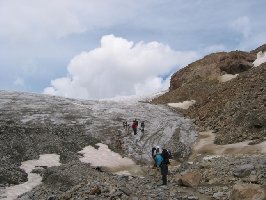 Gletscherende an der Schwarzkögele-Zunge.