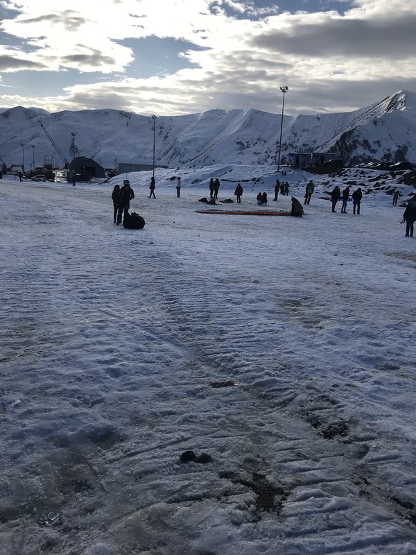 Oberhalb des ersten Liftes - Gleitschirm