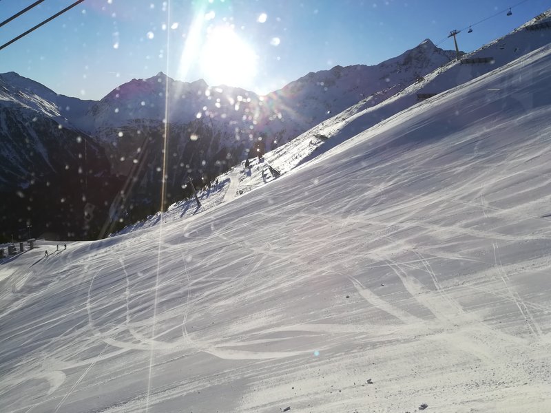 Auffahrt mit der 3S Gaislachkogel; das Wetter war wieder perfekt