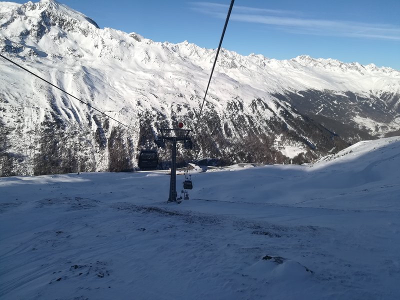 Kirchenkarbahn Sektion I. Hier waren die Pisten besonders schlecht (Präparation)