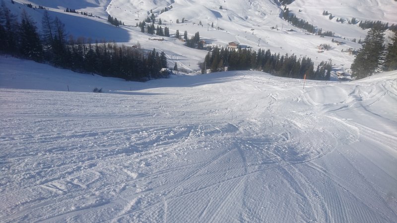 Schwarze Piste "Klusi" am Luegli. Wunderbar zu fahren