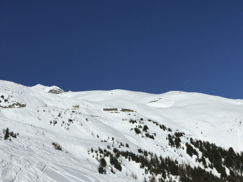 Variantenfahren von Talegga her noch gefährlich. Die Lawine bei Salzgäb ist noch nicht ab)