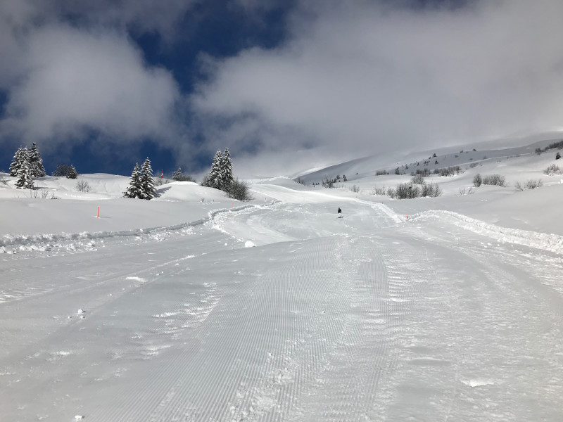 Die piste nummer 8 (Rote Variant) würde auch als geöffnet gemeldet. Sie war noch Jungfraulich.
