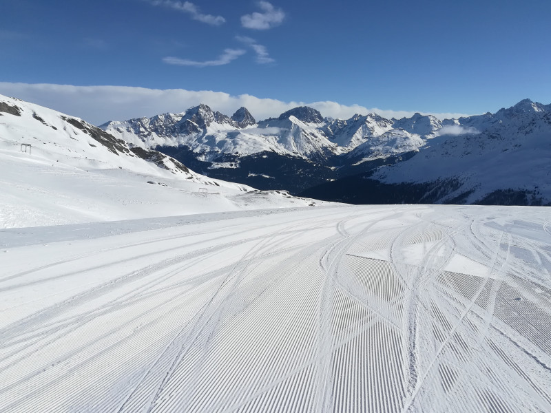 Im Zwischenteil ist die Piste ziemlich flach.