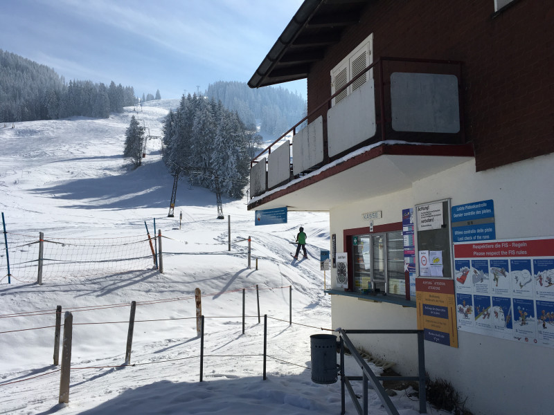 Blick von der Talstation auf die Trasse!