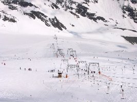 Morgens hier noch einiges los am Daunferner, nachmittags der SL völlig leer