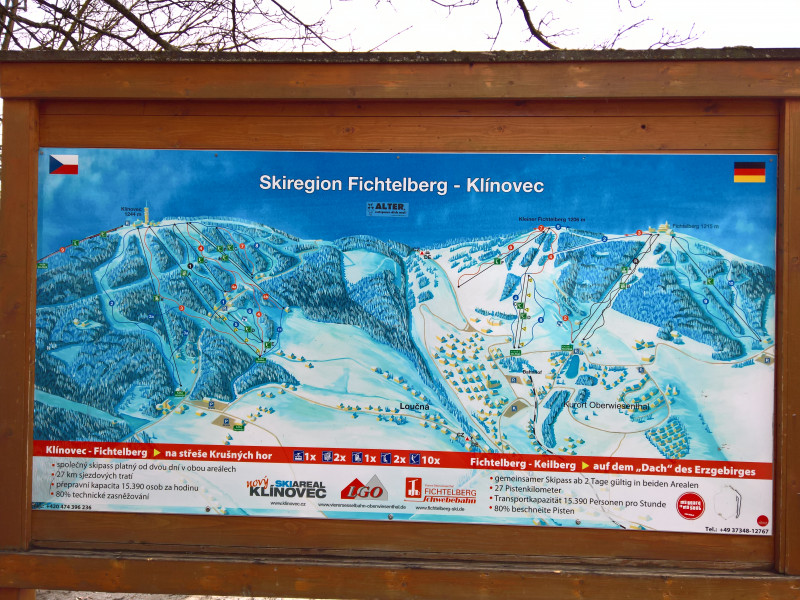 Pistenplan gegenüber dem Kassenhaus an der PB, etwa 20m entfernt vom interaktiven Plan