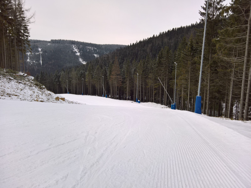 Piste 1, talwärts blickend