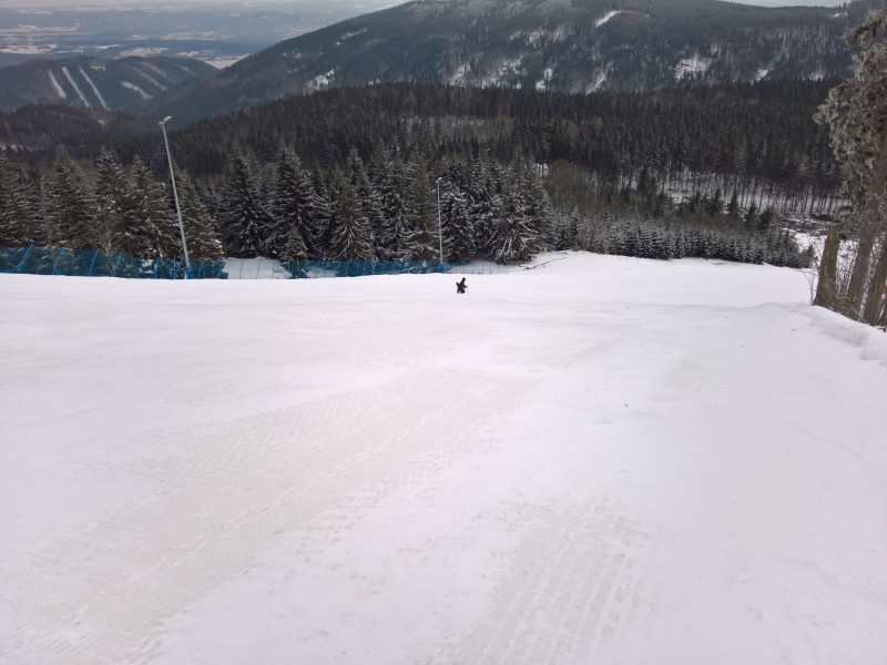 Steilhang 1+2 die frei geblasenen und geschobenen Harschbereiche