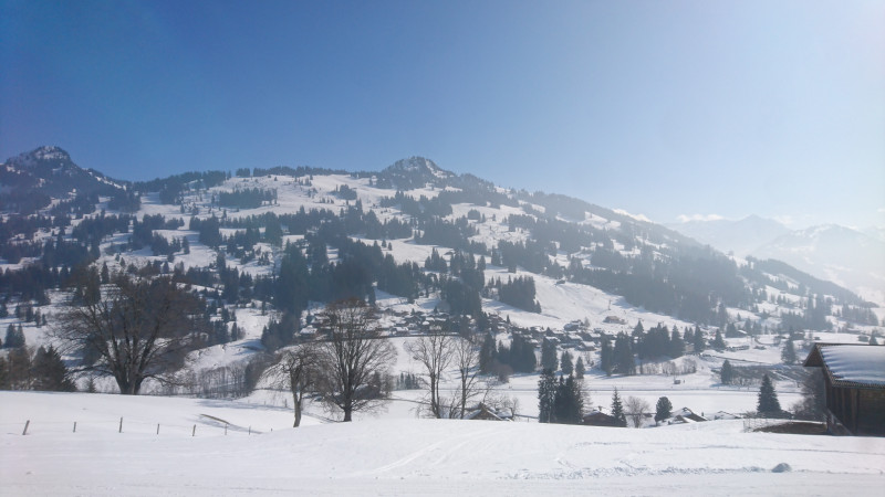 Hier unten ists dunstig und Kalt. Um 14 Uhr bin ich dann auf die andere Talseite gewechselt.