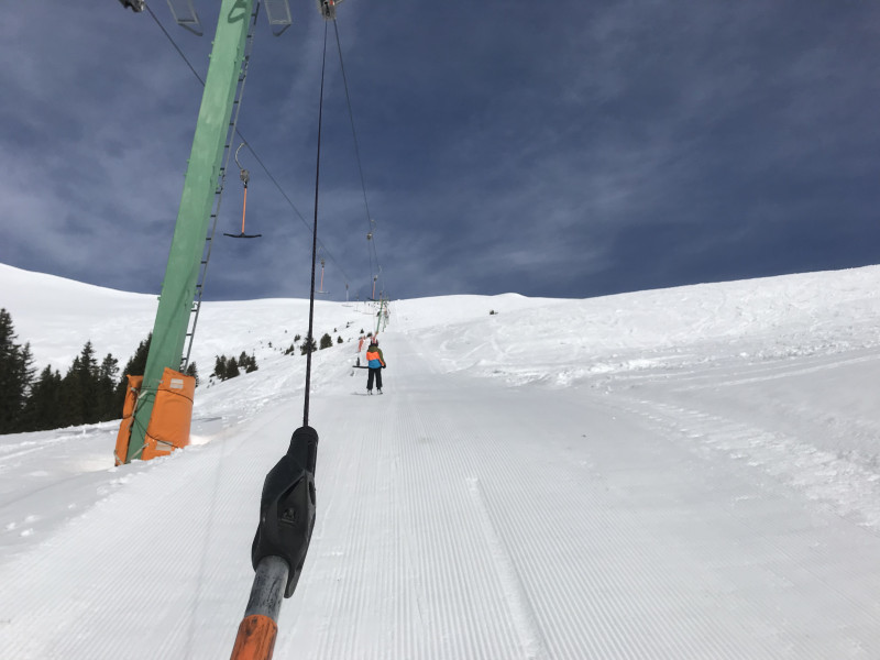 Diesen Lift hatte ich noch nie gefahren. Ganz nett steil.