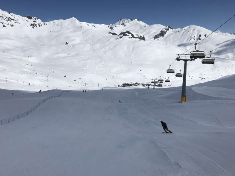 Trider Sattel rechts dürfte die Piste des Tages gewesen sein. Perfekt präpariert!