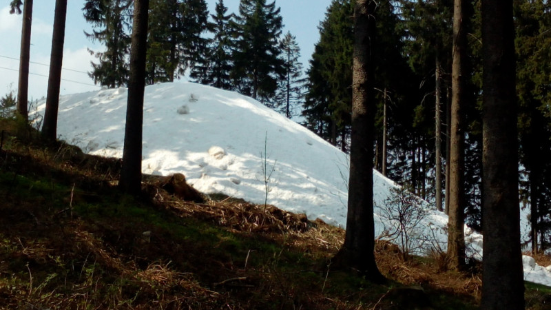 Schneedepot vom Quickjet aus gesehen