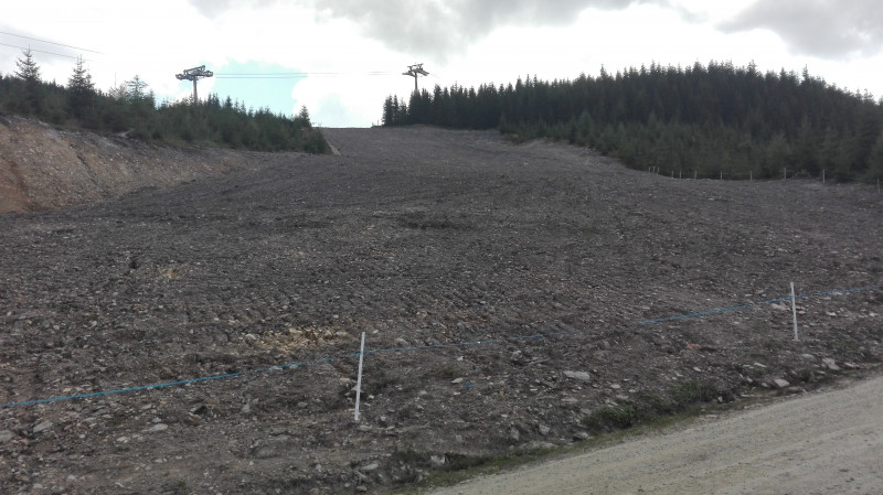 Weiterer Verlauf der Piste unterhalb der bestehenden Speicherteichs