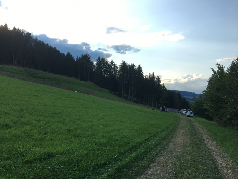 Blick hinunter, Höhe Beschneiungsteich