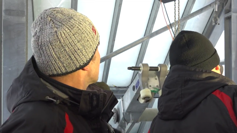 Laufwerk der Bergebahn (Screen Capture aus erwähntem Video)