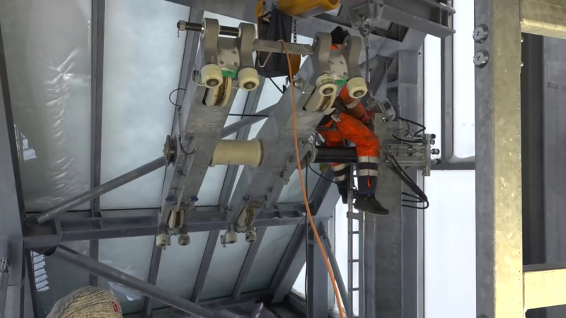 Laufwerk der Bergebahn (Screen Capture aus erwähntem Video)