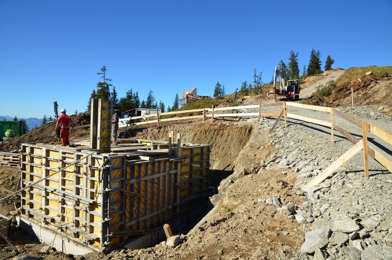 Fundament der Talstation des neuen SL