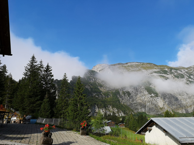 Auf dem Bild ist der steile, in den Fels gehauene Weg auf den Flimserstein zu erkennen über den wir dann auch aufgestiegen sind (ev. Bild anklicken um es zu vergrössern)