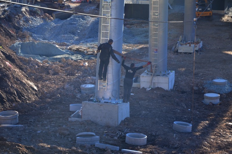 Anbringen einer Umlenkrolle an Stütze 2