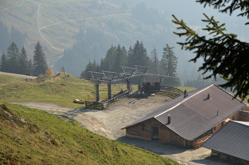 Sesselmontage an der Mittelstation