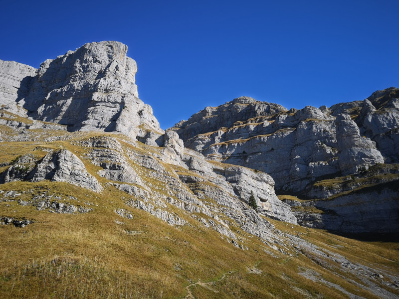 Wieder auf dem Bergwanderweg angelangt. Noch immer kann man sich nur schwer vorstellen, dass hier ein Weg hochführen soll.