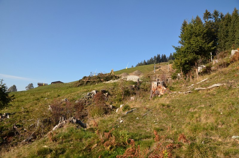 Arbeiten an der Verbindung zwischen 111 und zukünftiger Piste
