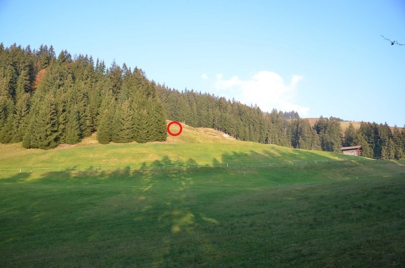 Lage der Markierung von Stütze 1 von unterhalb gesehen