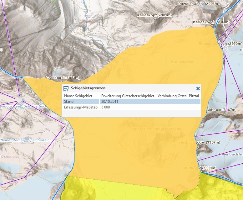Skigebietsgrenzen Erweiterung