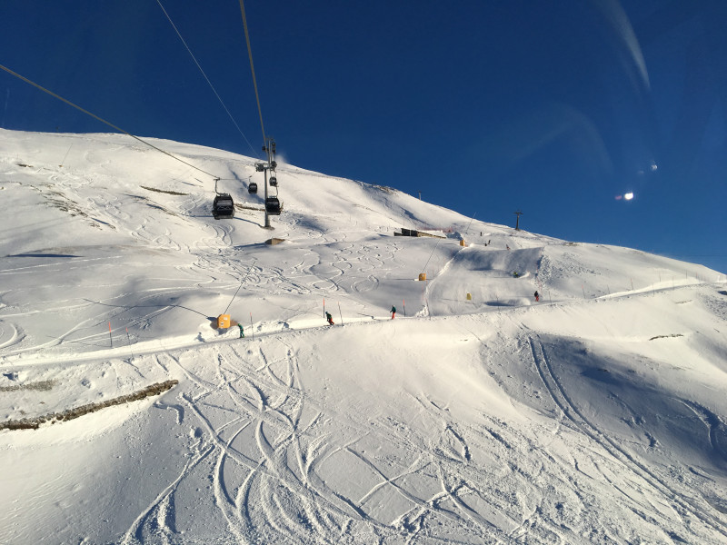 In der Gondel Richtung Gütsch war der kleine Ärger schon wieder vergessen.