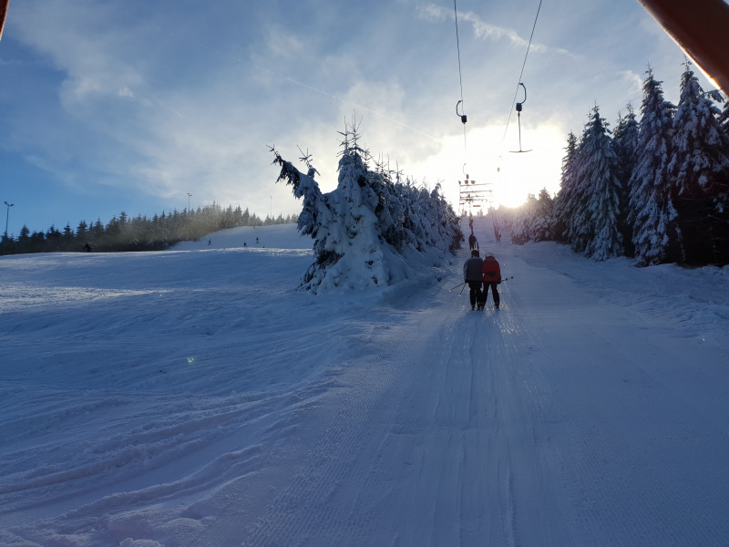 Auffahrt mit dem Lift