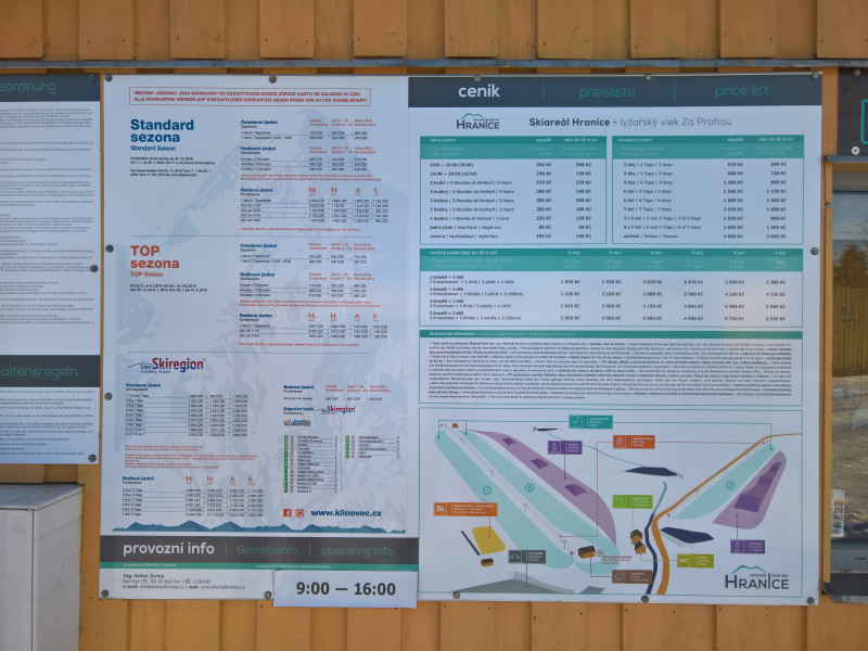 Preisübersicht inkl Konditionen der InterskiRegion