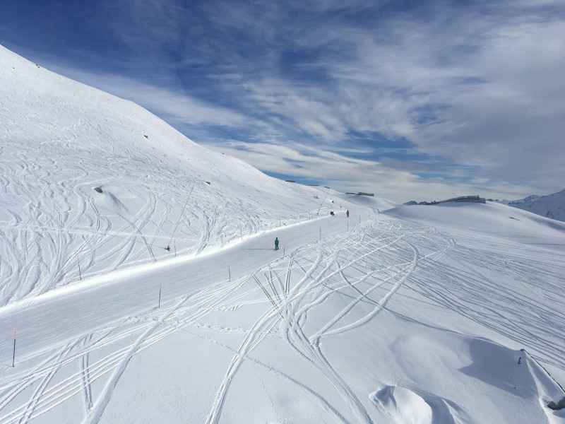 "Piste" vom Schneehühnerstock zur Talstation des Gütsch Flyer.