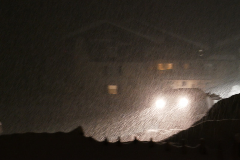 Schneefall um ca. 19:00 Uhr