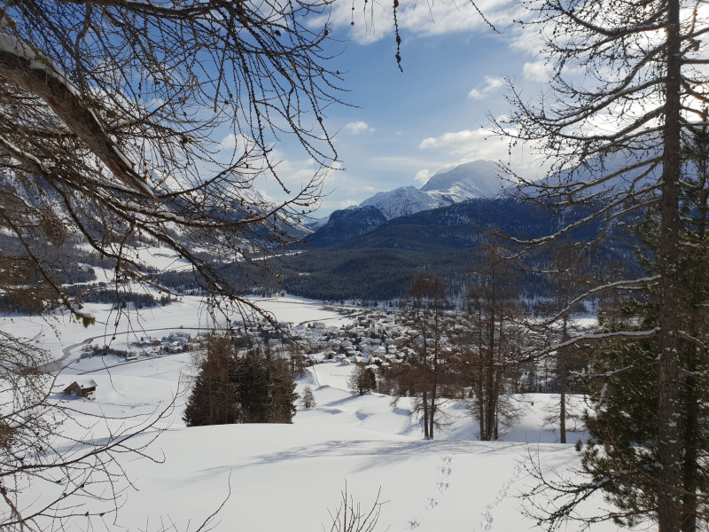 Über einen Skiweg ging es von der Corviglia nach Samedan