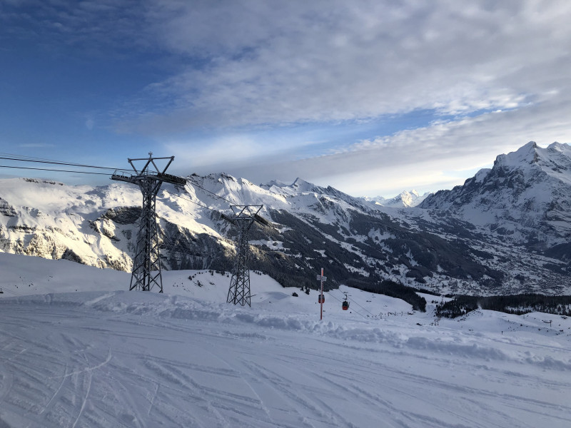 Nach der über 30-minütigen Bergfahrt in der Sardinendose der Männlichenbahn versöhnt dieser Ausblick dann doch und man fühlt sich willkommen.