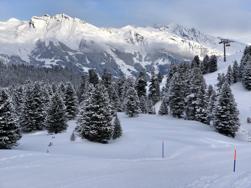 Arvenpisten sind auch schön gelegen. Allerdings ist die blaue Variante oft sehr flach.