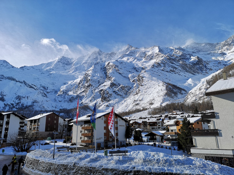 Mischabelgruppe von der Talstation des Alpin-Express