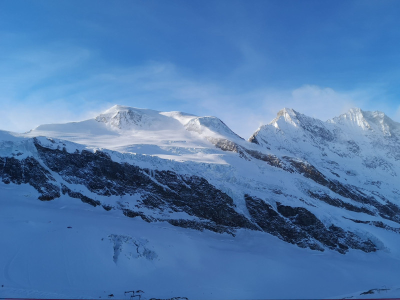 Bereits auf dem Mittelallalin, Blick zum 4206m hohen Alphubel