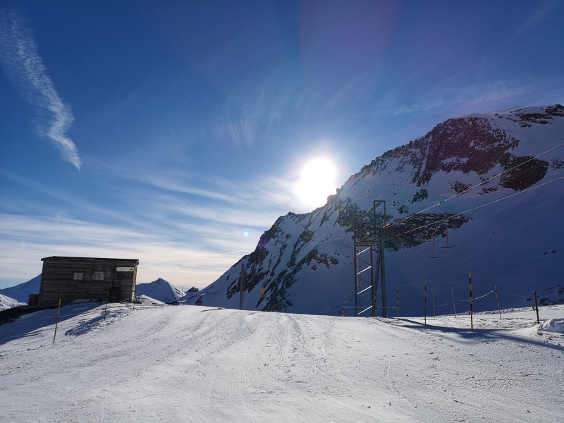 Und an der Bergstation des Egginerjoch: Endlich wieder etwas Sonne, wenn auch nur kurz
