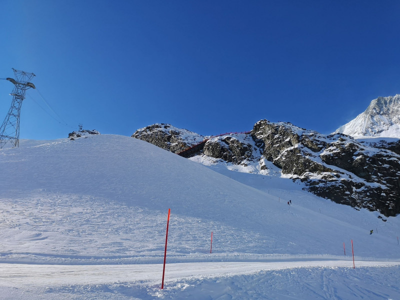 Die zugehörige Piste 11b (oberer Spielboden). Sie ist die steilste Abfahrt im Gebiet (und steiler als es auf dem Bild scheint)