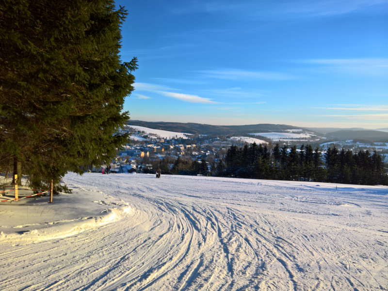 Einfahrt zum breiten blauen Haupthang, dort war man fast immer allein und konnte ihn in voller Breite nutzen