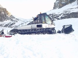Leitwolf beim Stand unter dem Rotegg gut zu sehen ist der Rotegggletscher oberhalb des Leitwolfs