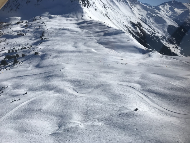 Anflug auf das Croix de Coeur (Skigebiet Verbier)