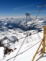 Pylonen der Bauseilbahn bei Cresta Rossa.
