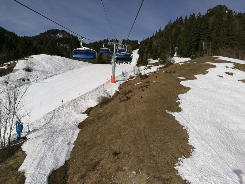 Unterer Abschnitt der Waxnsteinabfahrt. Noch gut in Schuss.