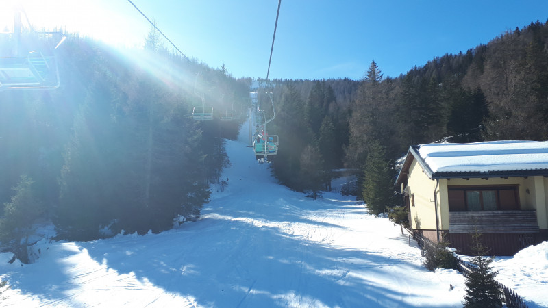 DSB Hirnkopf, Blick von Stütze 2 auf die Trasse