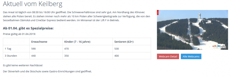 Sonderpreise, gültig ab heute