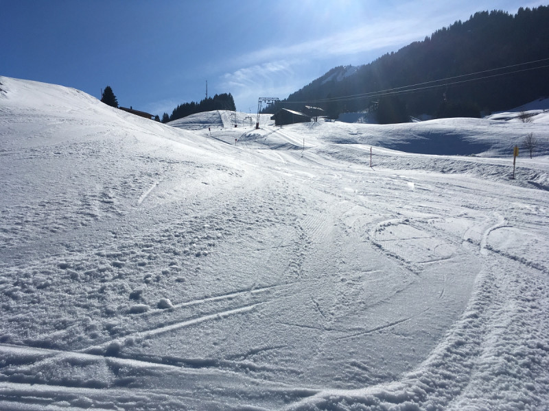 3- Pistenzustand Schlössle nachmittags gegen 15 Uhr bei ca. 10 Grad...